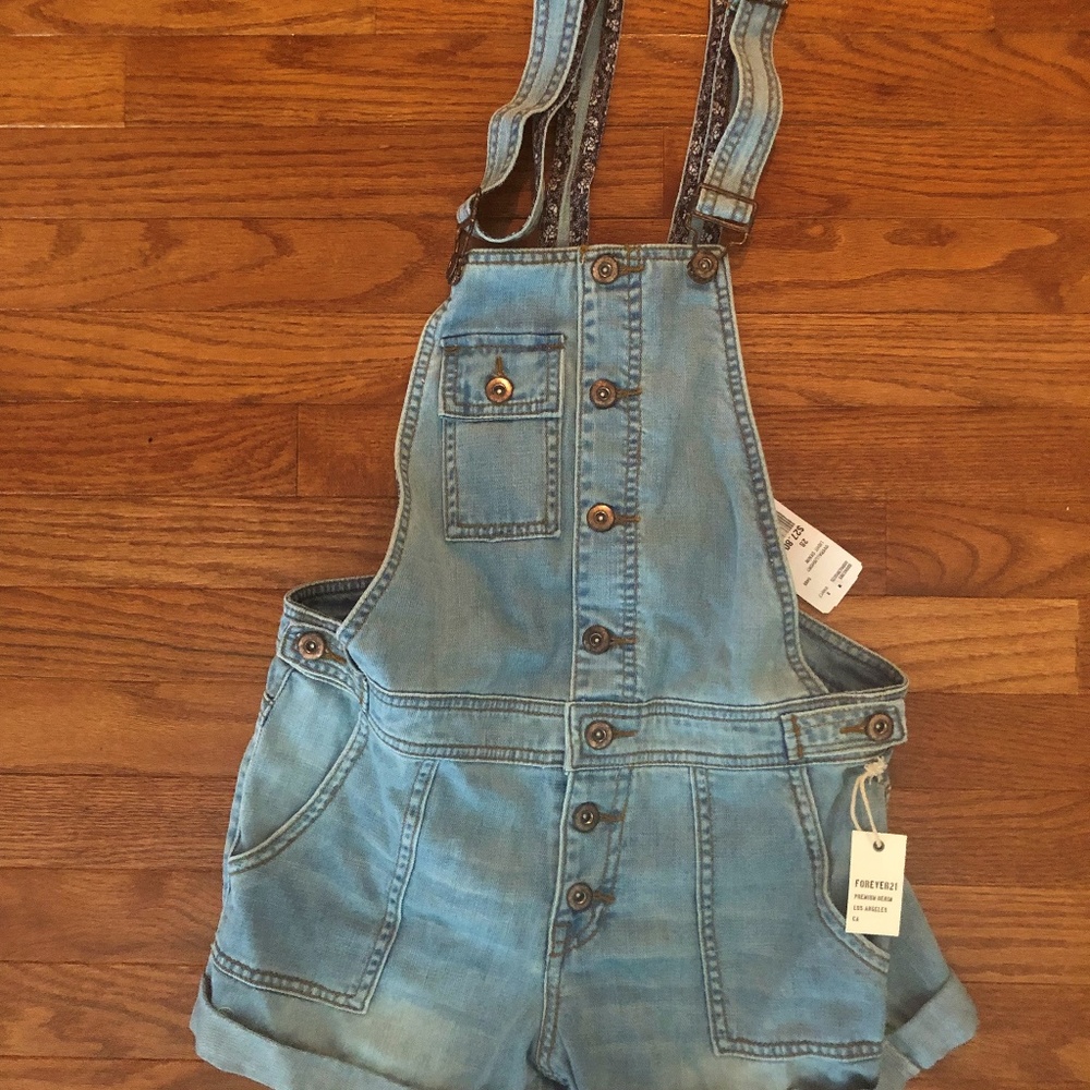 Denim Overall Shorts